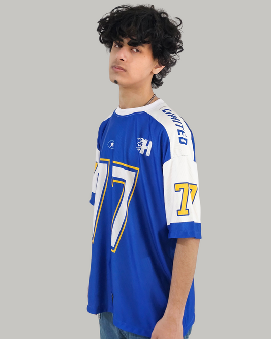 77 BLUE & WHITE UNISEX JERSEY