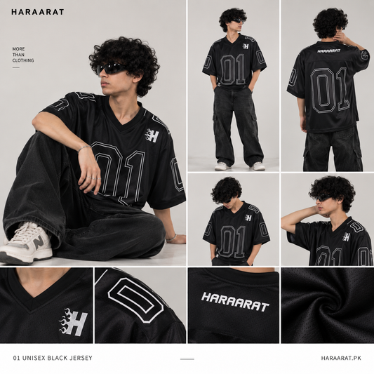 01 BLACK UNISEX JERSEY