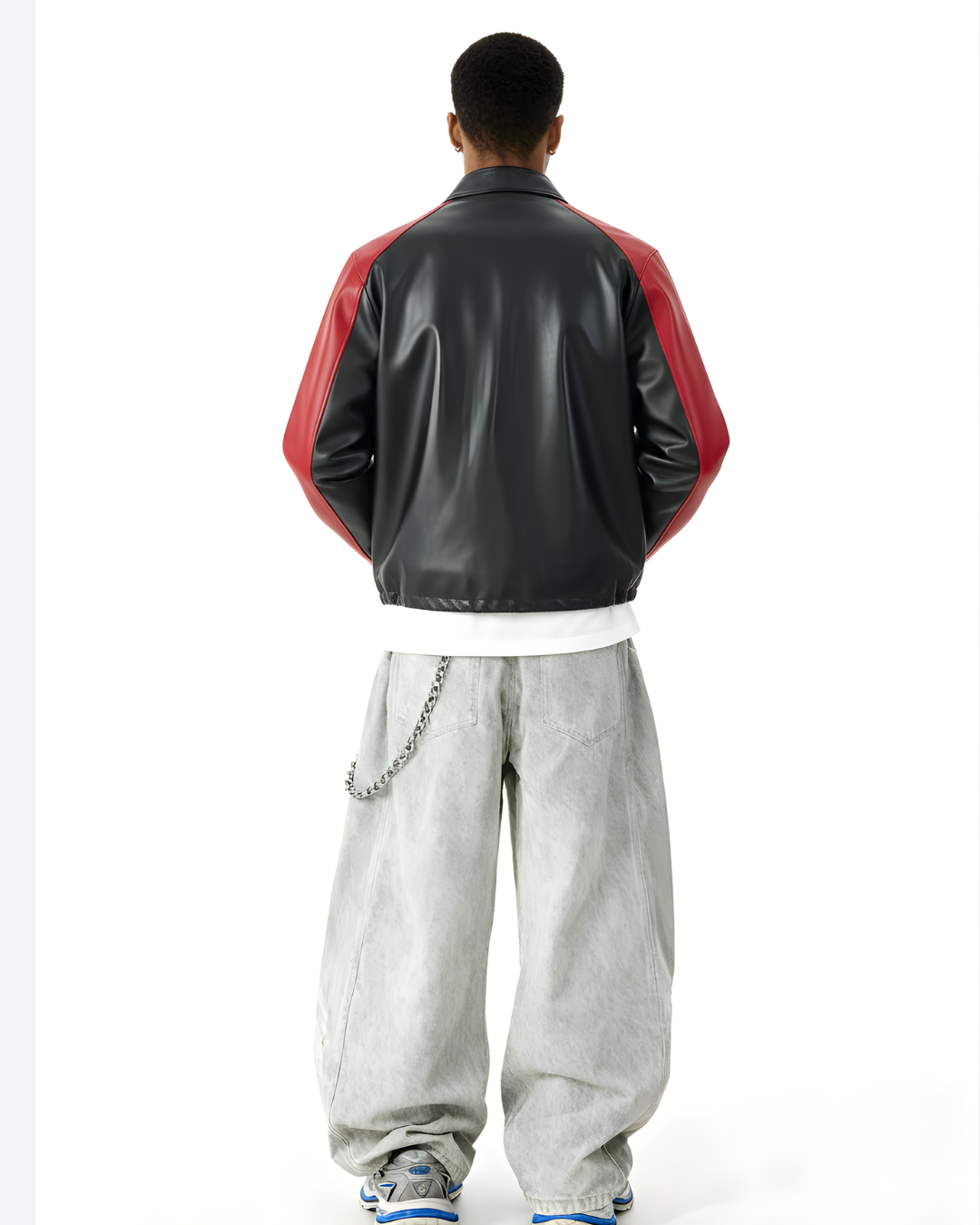 Velocity Panel Leather FAUX Jacket Cropped