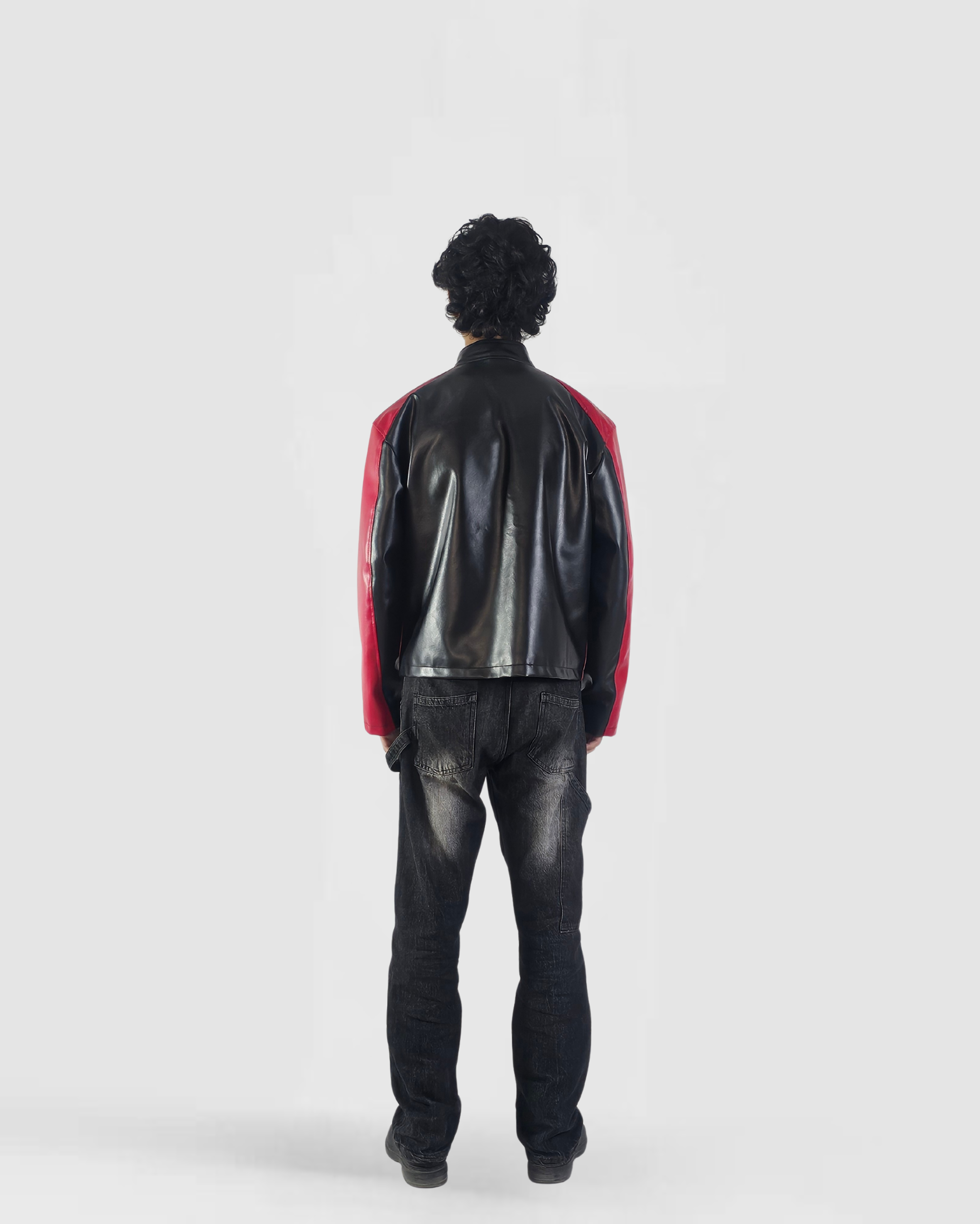 Velocity Panel Leather FAUX Jacket Cropped