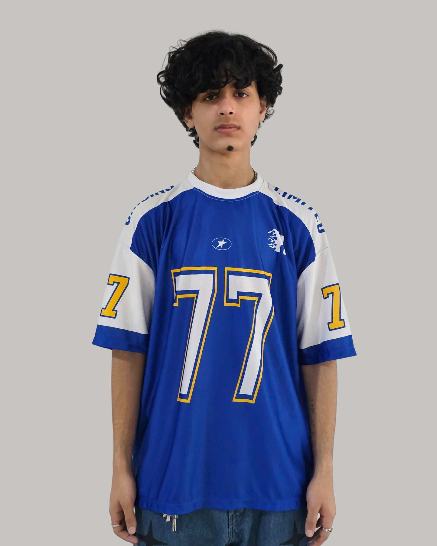 77 BLUE & WHITE UNISEX JERSEY