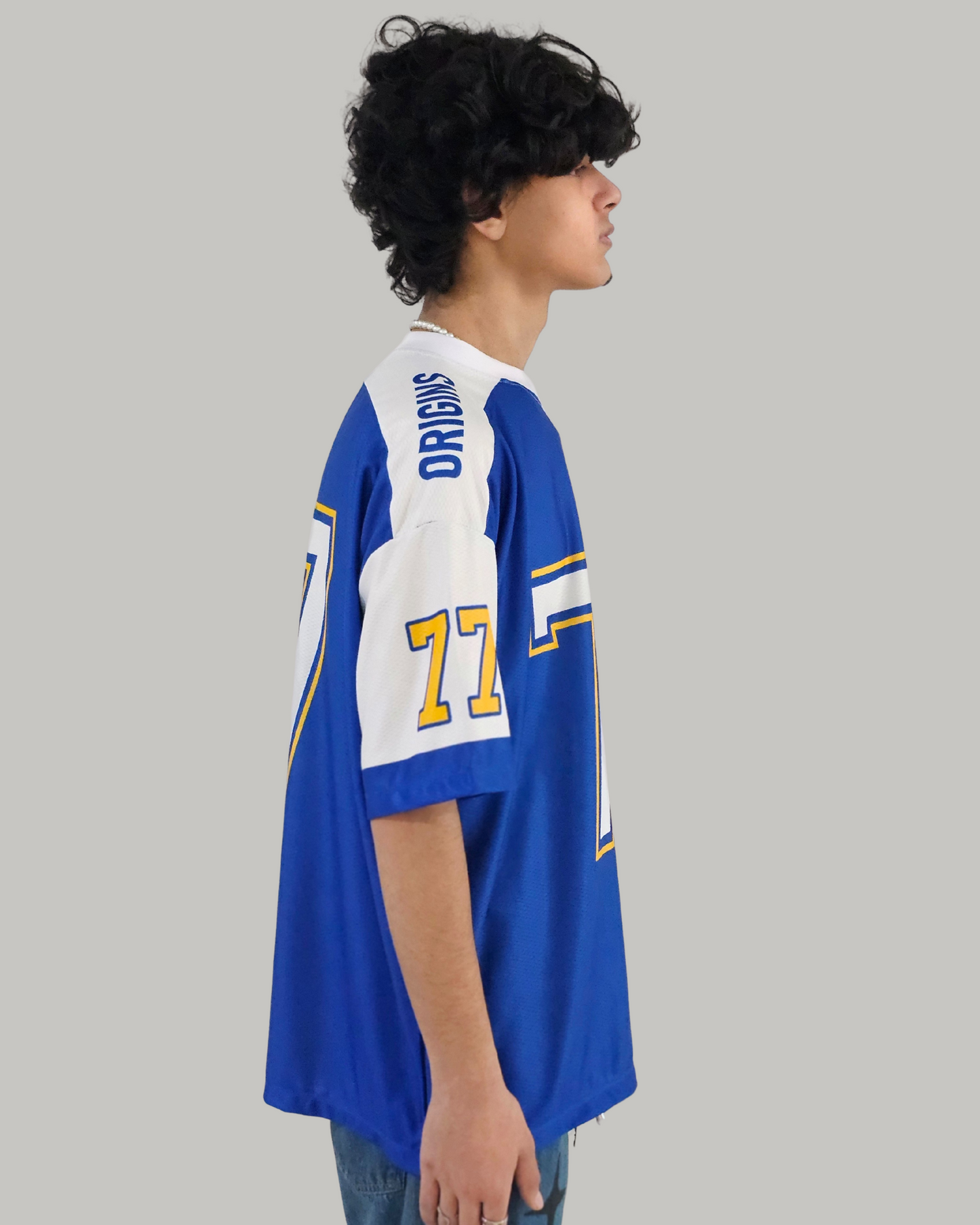 77 BLUE & WHITE UNISEX JERSEY
