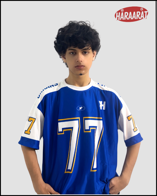 77 BLUE & WHITE UNISEX JERSEY