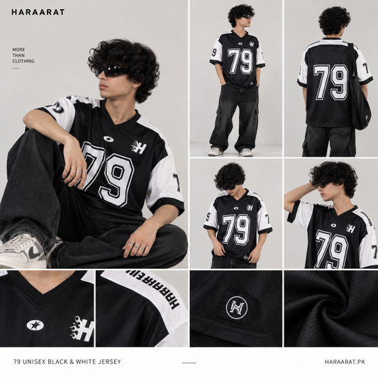 79 UNISEX BLACK & WHITE JERSEY