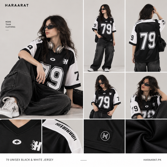 79 UNISEX BLACK & WHITE JERSEY